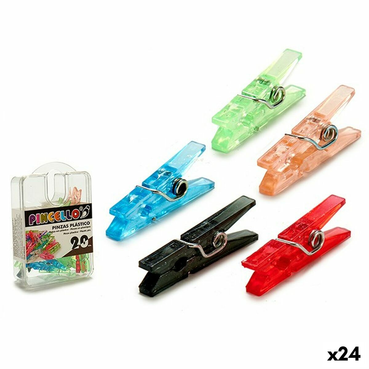 Clamps Pincello Multicolour Plastic (24 Units) Clamps Pincello Multicolour Plastic (24 Units)