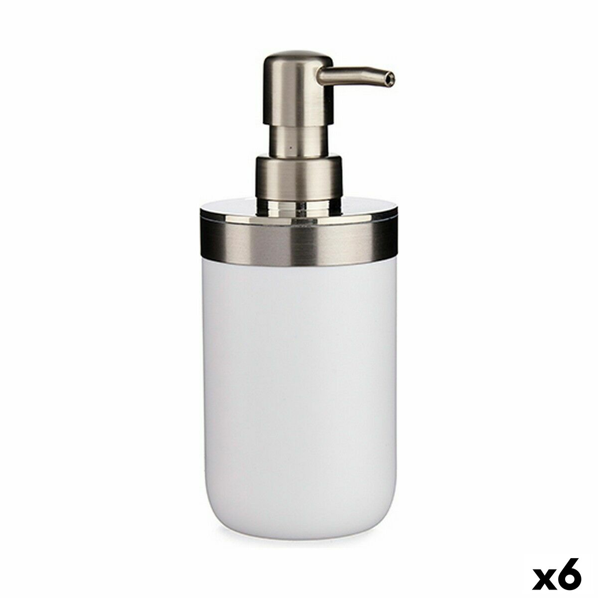 Soap Dispenser Berilo BP15-001-2 White Silver Plastic 350 ml 8 x 17 x 9 cm (6 Units) Soap Dispenser Berilo BP15-001-2 White Silver Plastic 350 ml 8 x 17 x 9 cm (6 Units)