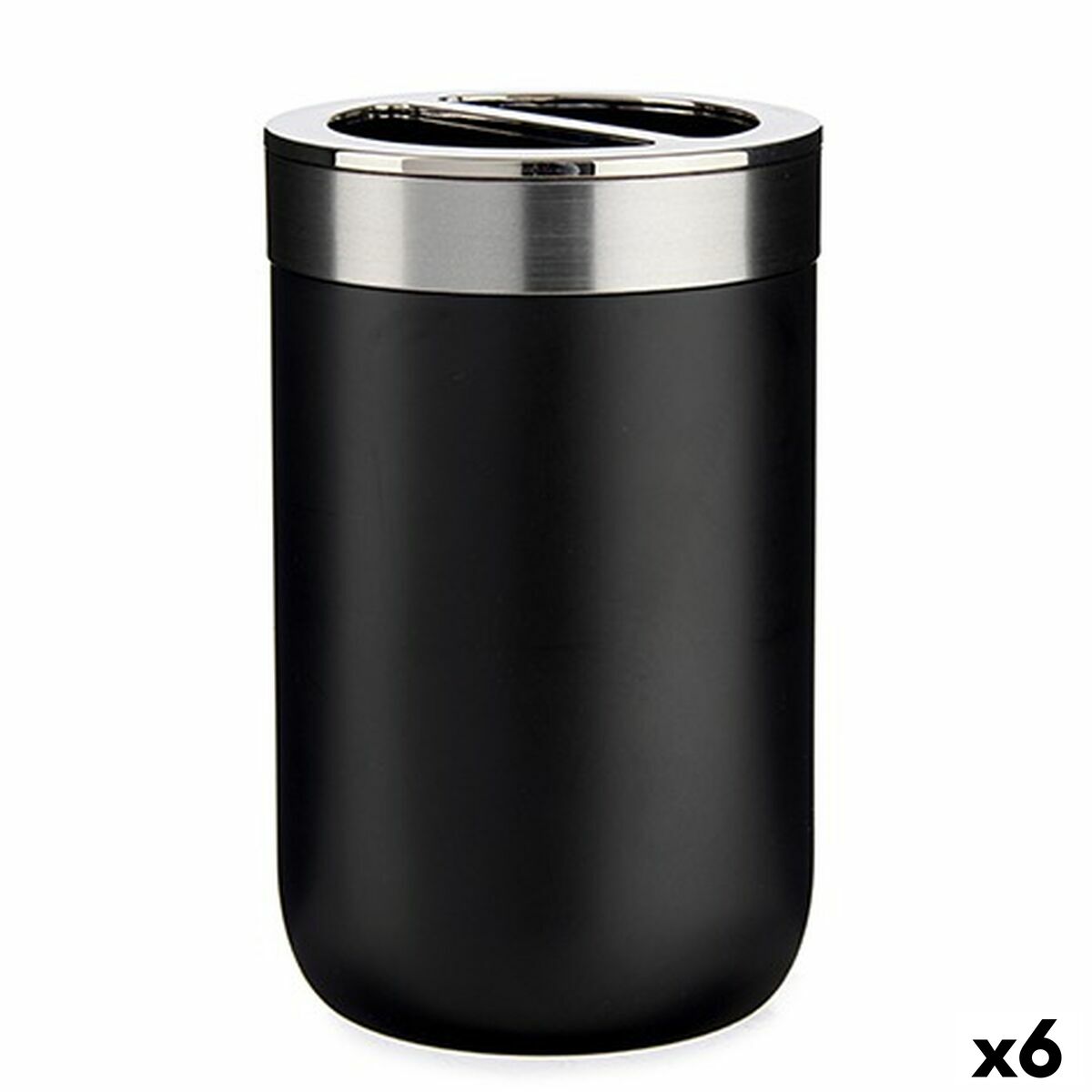 Toothbrush Holder Berilo BP15-002-1 Black Silver Plastic 7,7 x 11,2 x 7,7 cm (6 Units) Toothbrush Holder Berilo BP15-002-1 Black Silver Plastic 7,7 x 11,2 x 7,7 cm (6 Units)