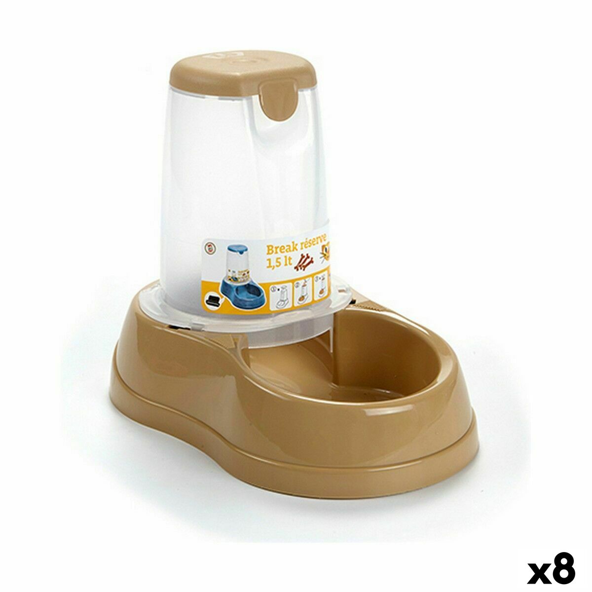 Dog Feeder Stefanplast Beige Plastic 1,5 L 18,5 x 22,5 x 29 cm (8 Units) Dog Feeder Stefanplast Beige Plastic 1,5 L 18,5 x 22,5 x 29 cm (8 Units)