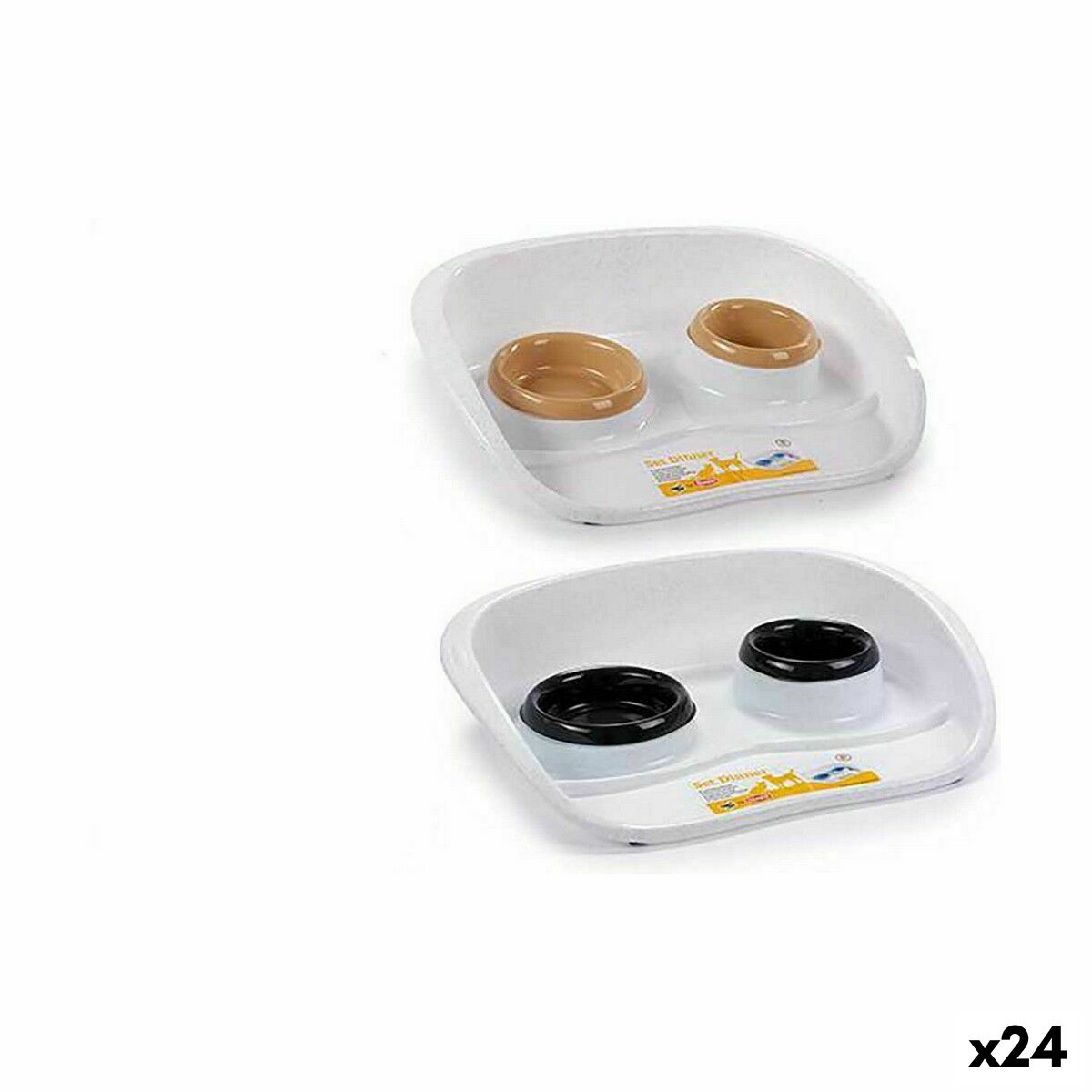 Pet feeding dish Stefanplast Double Plastic 34 x 11 x 46,5 cm (24 Units) Pet feeding dish Stefanplast Double Plastic 34 x 11 x 46,5 cm (24 Units)