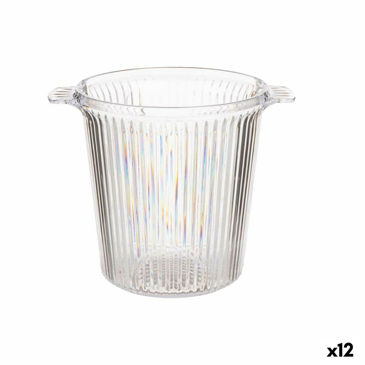 Ice Bucket Leknes CH26183 Transparent polystyrene Stripes 16,5 x 17 x 21 cm (12 Units) Ice Bucket Leknes CH26183 Transparent polystyrene Stripes 16,5 x 17 x 21 cm (12 Units)