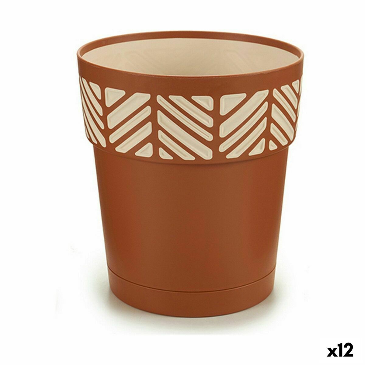 Self-watering flowerpot Stefanplast Orfeo Terracotta Plastic 15 x 15 x 15 cm (12 Units) Self-watering flowerpot Stefanplast Orfeo Terracotta Plastic 15 x 15 x 15 cm (12 Units)