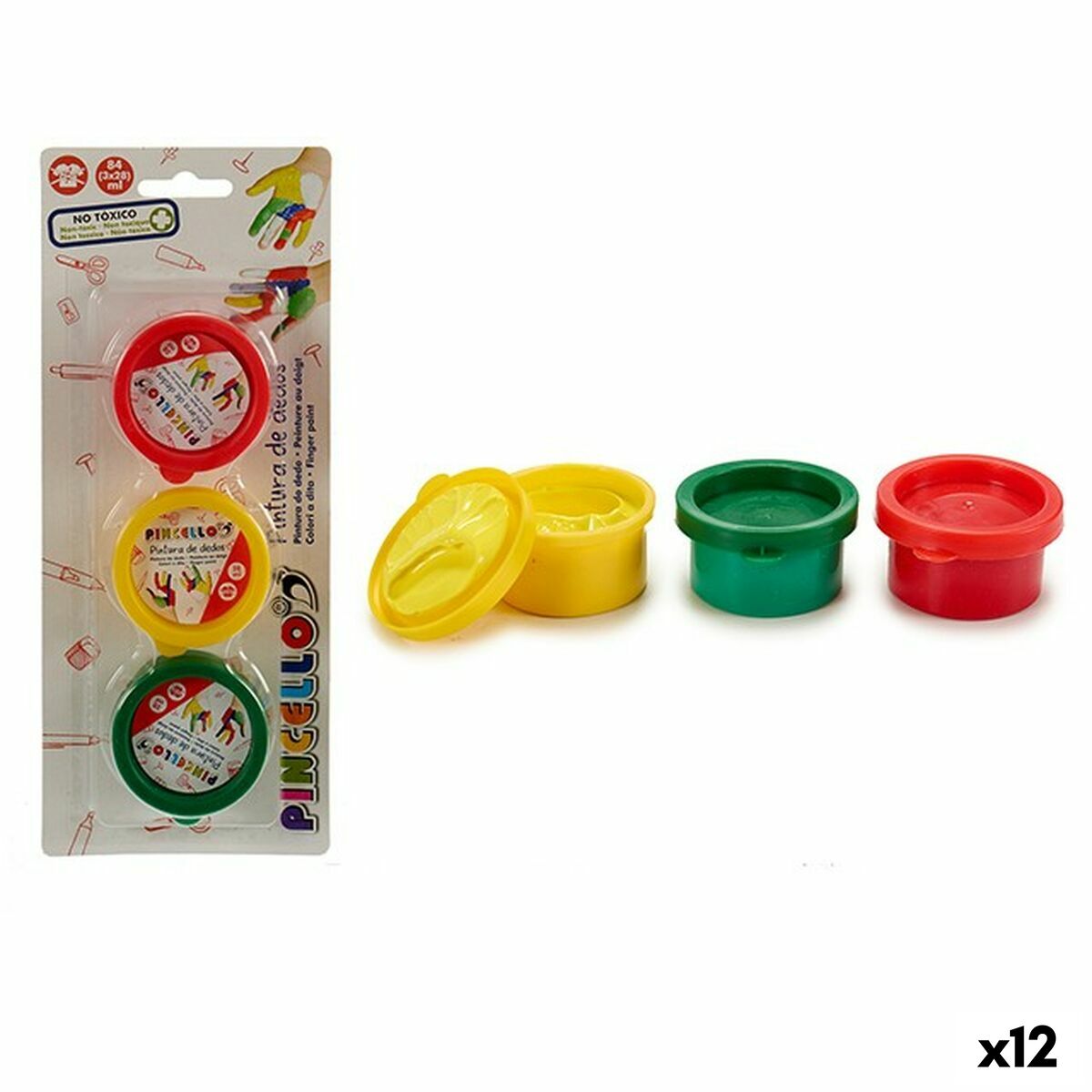 Finger Paint Pincello 16844 Set Multicolour (12 Units) Finger Paint Pincello 16844 Set Multicolour (12 Units)