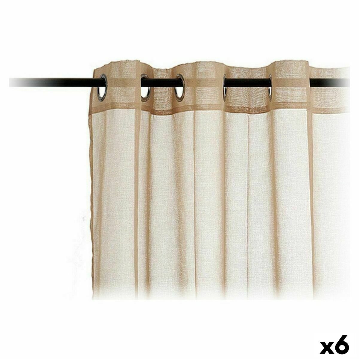 Curtains 140 x 260 cm Beige (6 Units) Curtains 140 x 260 cm Beige (6 Units)