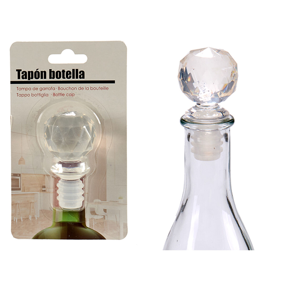 Airtight bottle cap Kinvara 25011 Transparent 3,5 x 14,5 x 8,5 cm Ball (12 Units)