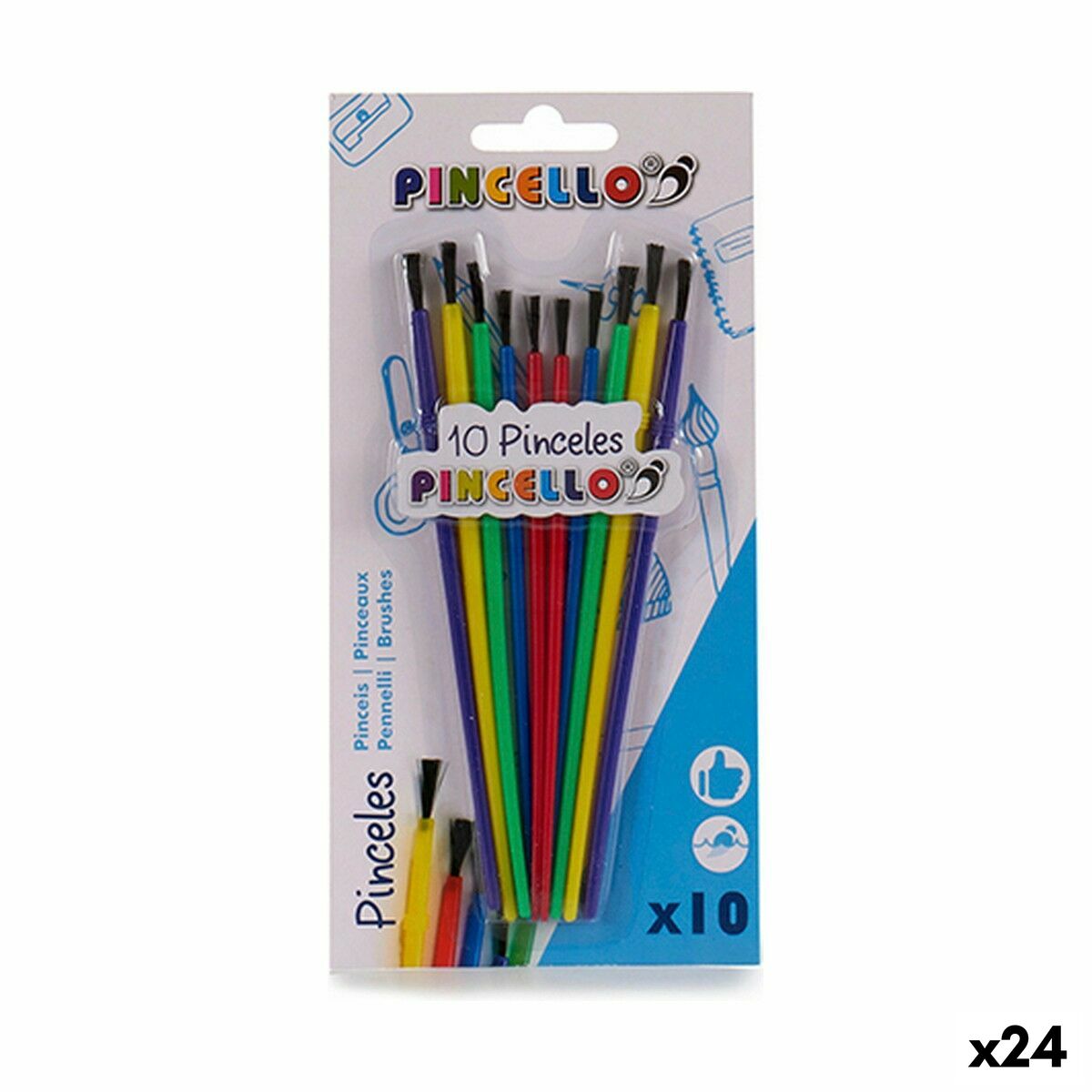 Paintbrushes Pincello Multicolour Set (24 Units) Paintbrushes Pincello Multicolour Set (24 Units)