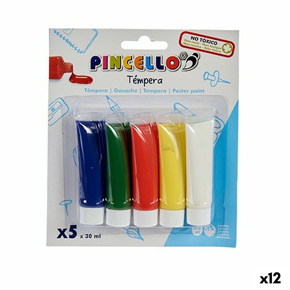 Tempera Pincello Multicolour 30 ml (12 Units) Tempera Pincello Multicolour 30 ml (12 Units)