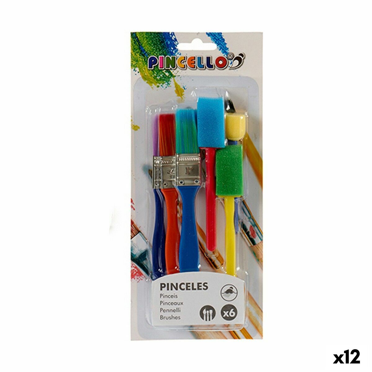 Paintbrushes Pincello 85078 Multicolour Set Sponge (12 Units) Paintbrushes Pincello 85078 Multicolour Set Sponge (12 Units)