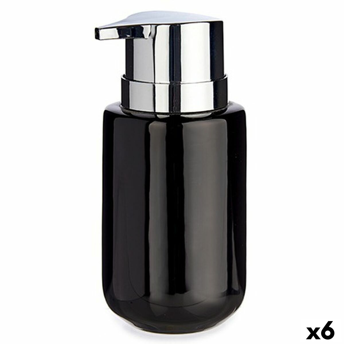 Soap Dispenser Berilo J1017-A-NEGRO Black Silver Metal Ceramic 350 ml 7 x 14,5 x 8,5 cm (6 Units) Soap Dispenser Berilo J1017-A-NEGRO Black Silver Metal Ceramic 350 ml 7 x 14,5 x 8,5 cm (6 Units)