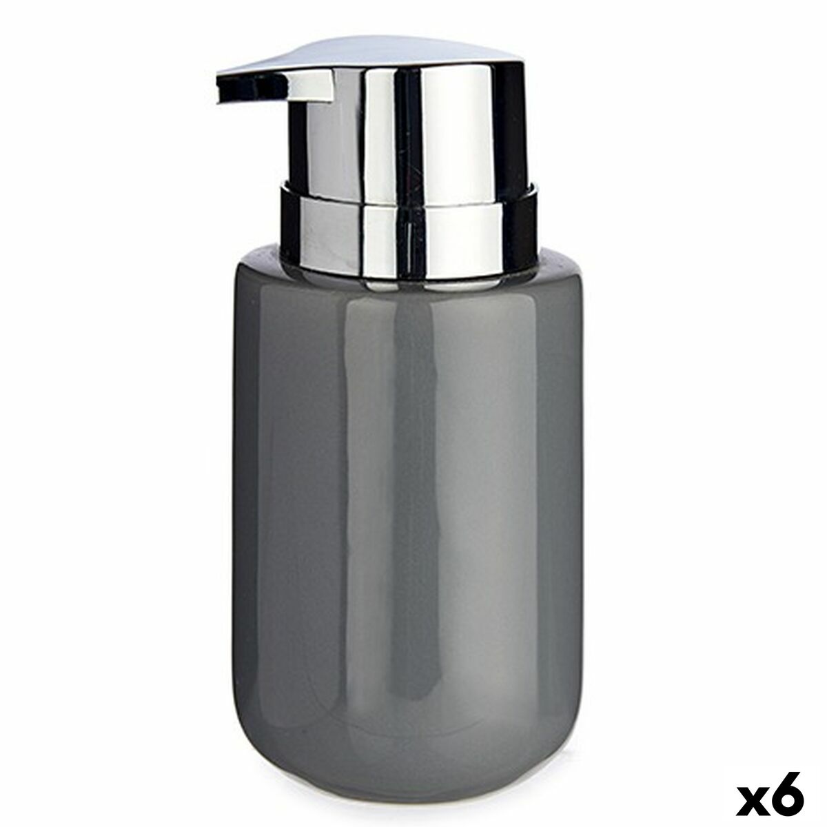 Soap Dispenser Berilo J1017-A-GRIS Grey Silver Metal Ceramic 350 ml 7 x 14,5 x 8,5 cm (6 Units) Soap Dispenser Berilo J1017-A-GRIS Grey Silver Metal Ceramic 350 ml 7 x 14,5 x 8,5 cm (6 Units)