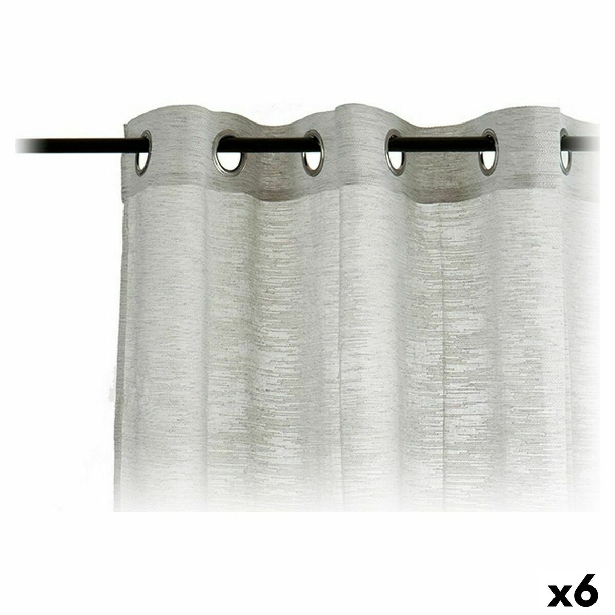 Curtains 140 x 260 cm Grey (6 Units) Curtains 140 x 260 cm Grey (6 Units)