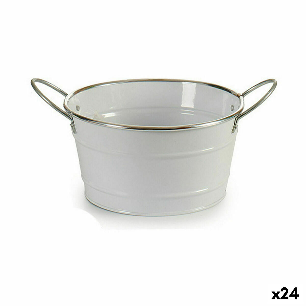 Planter Ibergarden F60326-D White Silver Zinc Bucket 27,5 x 10,5 x 20 cm (24 Units) Planter Ibergarden F60326-D White Silver Zinc Bucket 27,5 x 10,5 x 20 cm (24 Units)