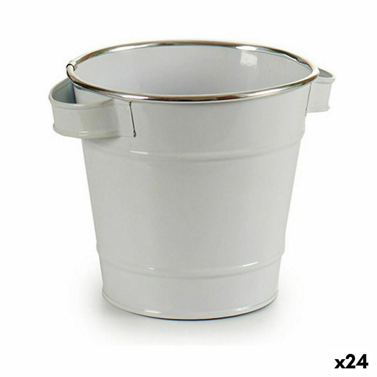 Planter Ibergarden A60354-D White Silver Zinc Bucket 19,5 x 14,5 x 16,5 cm (24 Units) Planter Ibergarden A60354-D White Silver Zinc Bucket 19,5 x 14,5 x 16,5 cm (24 Units)