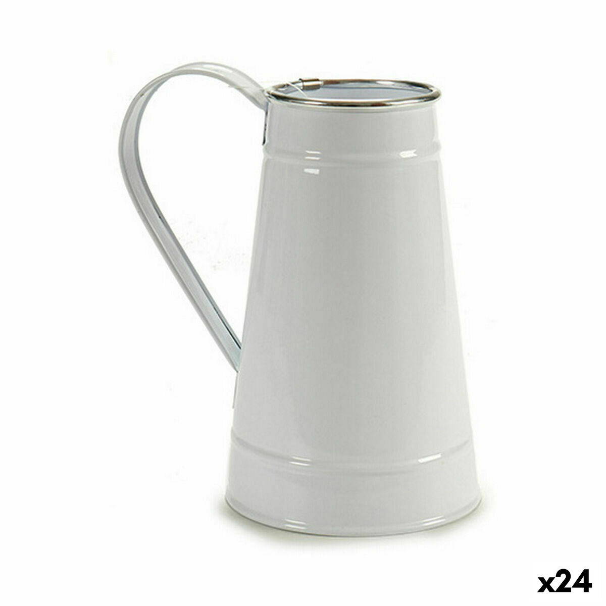 Planter Milk jug White Silver Metal 17 x 18,5 x 11,3 cm (24 Units) Planter Milk jug White Silver Metal 17 x 18,5 x 11,3 cm (24 Units)