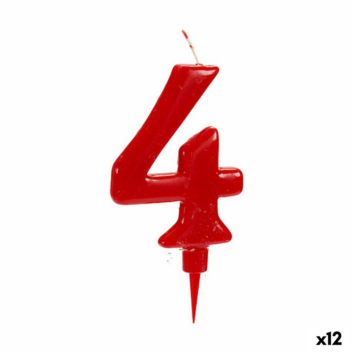 Candle Birthday Red Number 4 (12 Units) Candle Birthday Red Number 4 (12 Units)