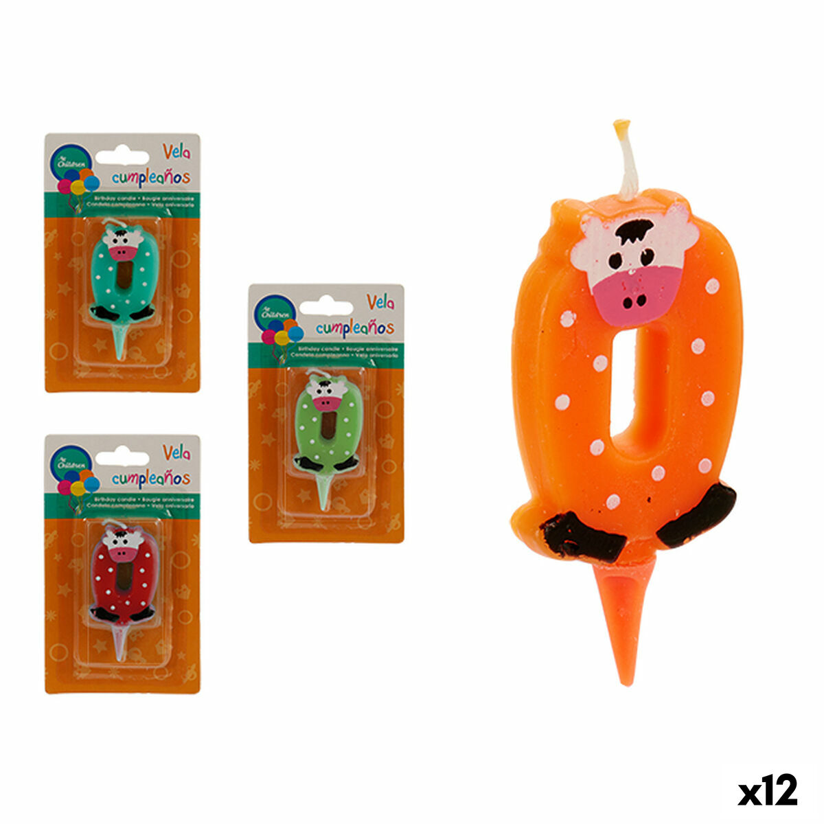 Candle Birthday animals Number 0 (12 Units) Candle Birthday animals Number 0 (12 Units)