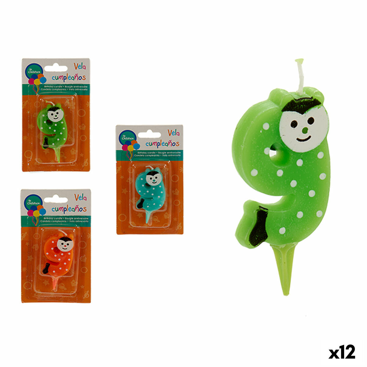 Candle Birthday animals Number 9 (12 Units) Candle Birthday animals Number 9 (12 Units)