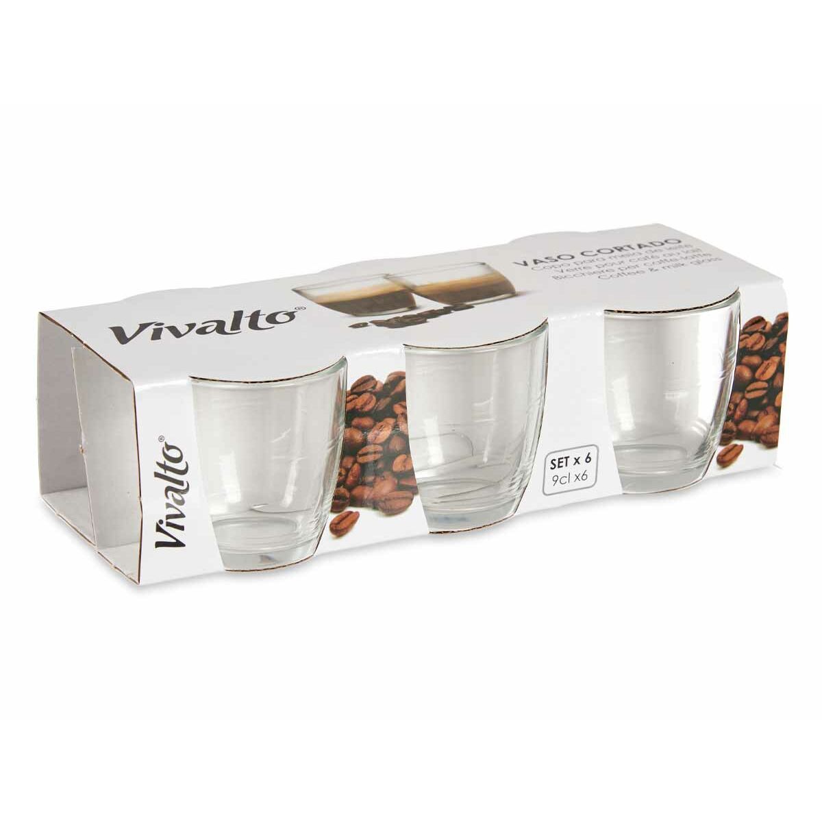 Set of glasses Vivalto Transparent Glass 90 ml (12 Units)