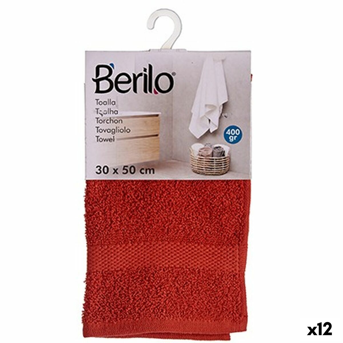 Bath towel Berilo 89664 Tile 80 % cotton 20 % Polyester 30 x 50 cm (12 Units) Bath towel Berilo 89664 Tile 80 % cotton 20 % Polyester 30 x 50 cm (12 Units)