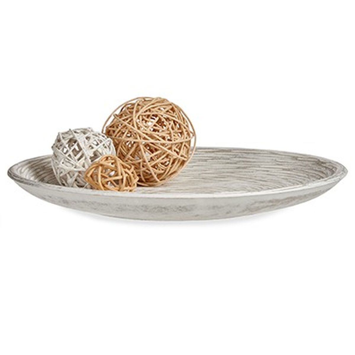 Decorative Plate White Spiral  29 cm (6 Units)