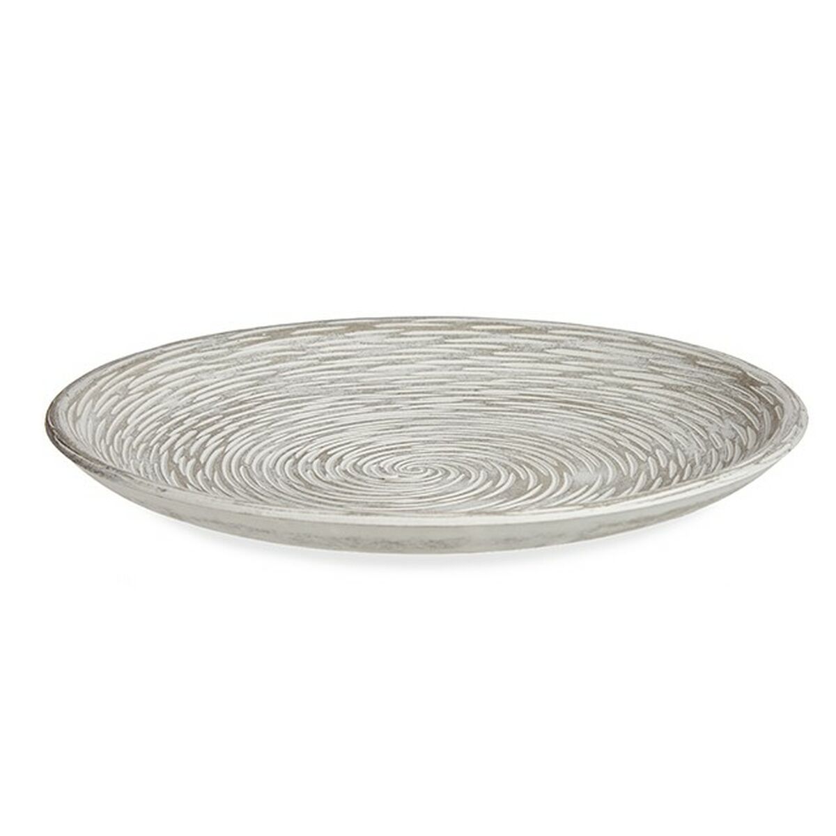 Decorative Plate White Spiral  29 cm (6 Units)