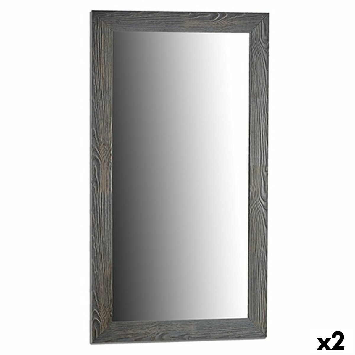 Wall mirror 77506 Grey 75,5 x 135,5 x 1,5 cm Rectangular (2 Units)