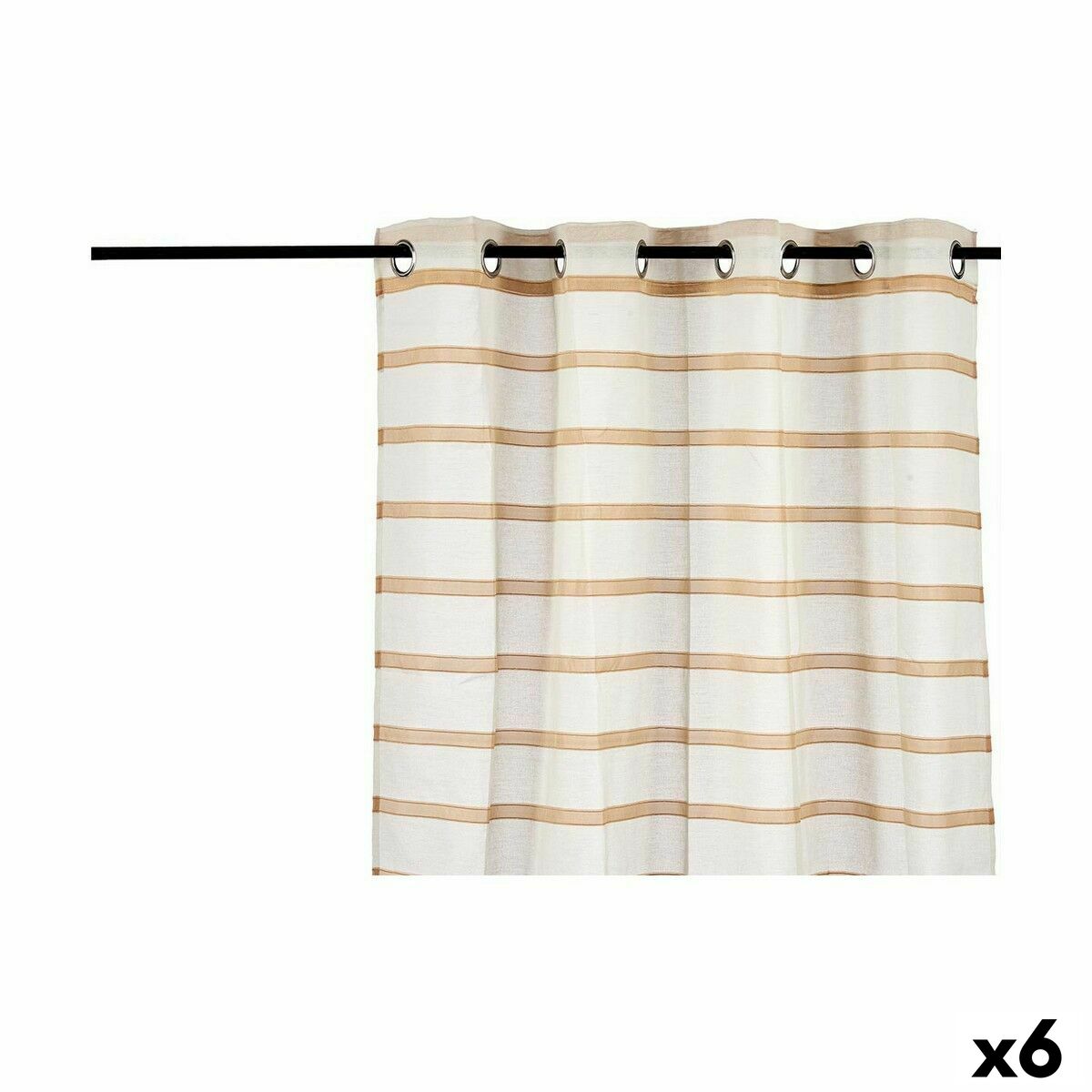 Curtain Stripes Brown 140 x 0,1 x 260 cm (6 Units) Curtain Stripes Brown 140 x 0,1 x 260 cm (6 Units)