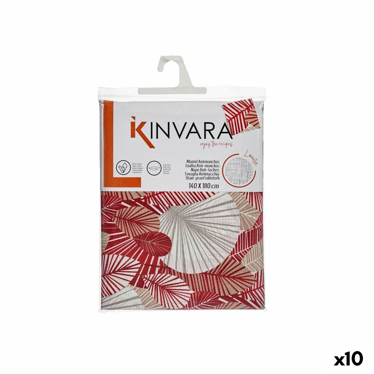 Tablecloth Kinvara ANCARA-21520-13 Beige Maroon Thin canvas 140 x 180 cm Anti-stain Sheets (10 Units) Tablecloth Kinvara ANCARA-21520-13 Beige Maroon Thin canvas 140 x 180 cm Anti-stain Sheets (10 Units)