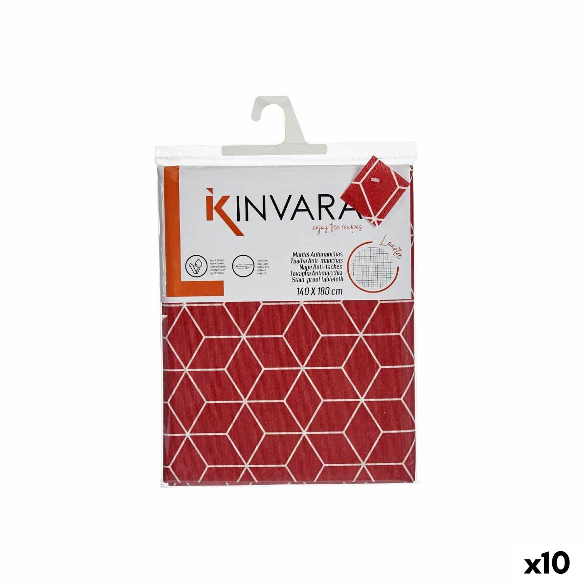 Tablecloth Kinvara CUBIC-26195-1 Maroon Thin canvas 140 x 180 cm Anti-stain Abstract (10 Units) Tablecloth Kinvara CUBIC-26195-1 Maroon Thin canvas 140 x 180 cm Anti-stain Abstract (10 Units)