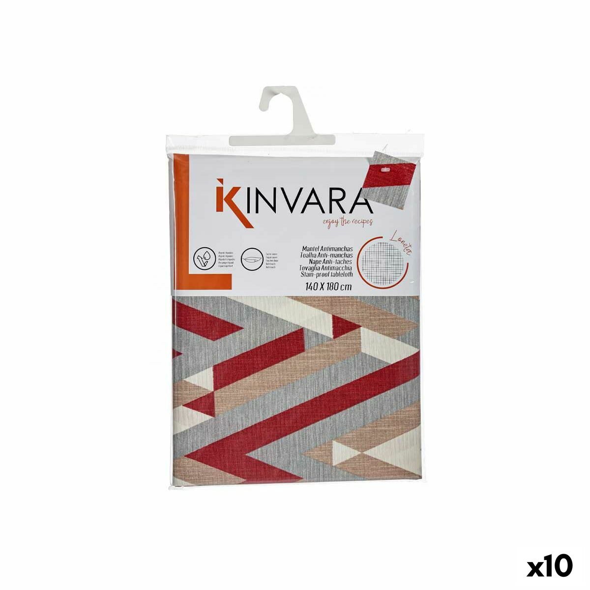 Tablecloth Kinvara ZIGI-21469-26 Maroon Thin canvas 140 x 180 cm Anti-stain Stripes (10 Units) Tablecloth Kinvara ZIGI-21469-26 Maroon Thin canvas 140 x 180 cm Anti-stain Stripes (10 Units)
