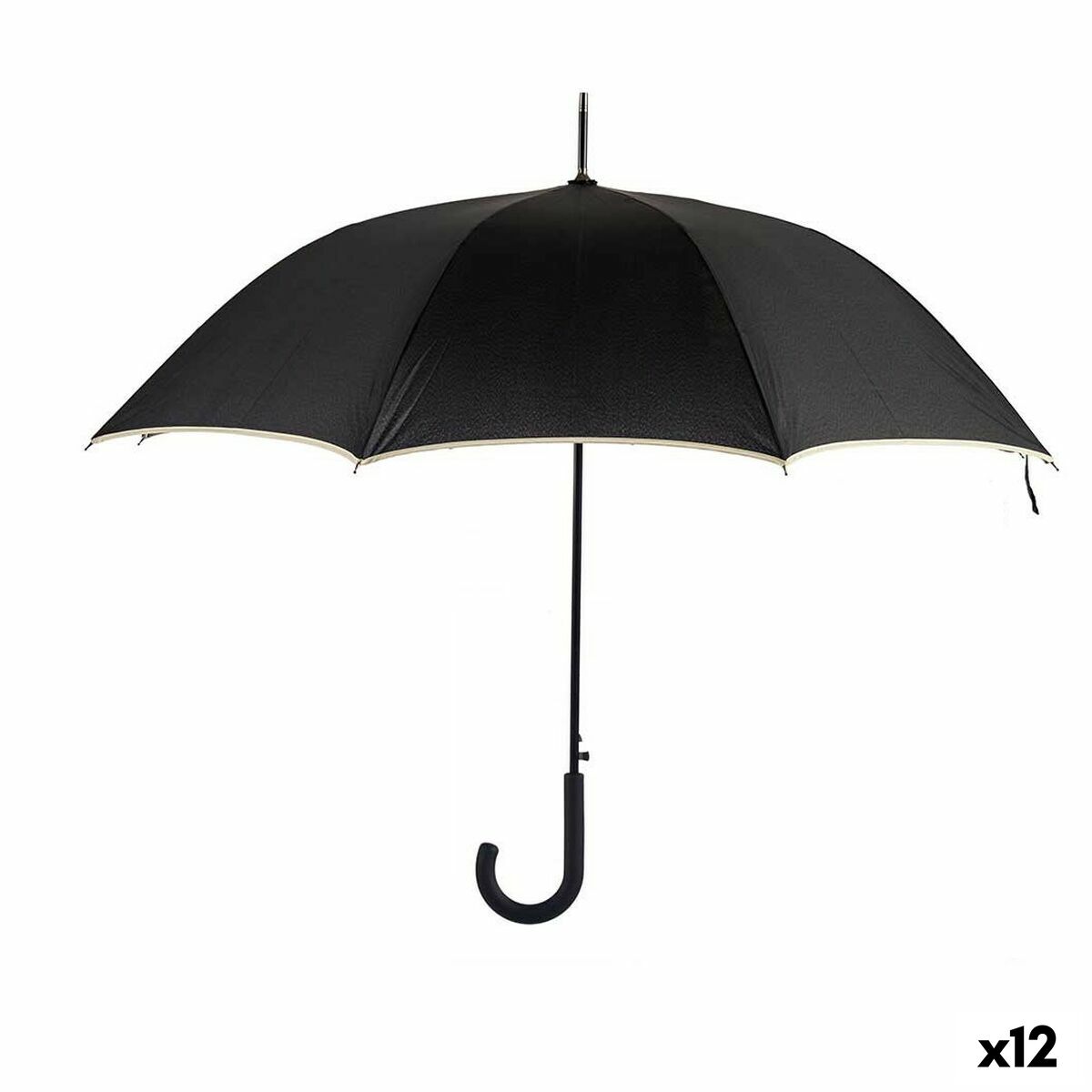 Umbrella Black Cream Metal Fibre 95 x 95 x 86 cm (12 Units) Umbrella Black Cream Metal Fibre 95 x 95 x 86 cm (12 Units)