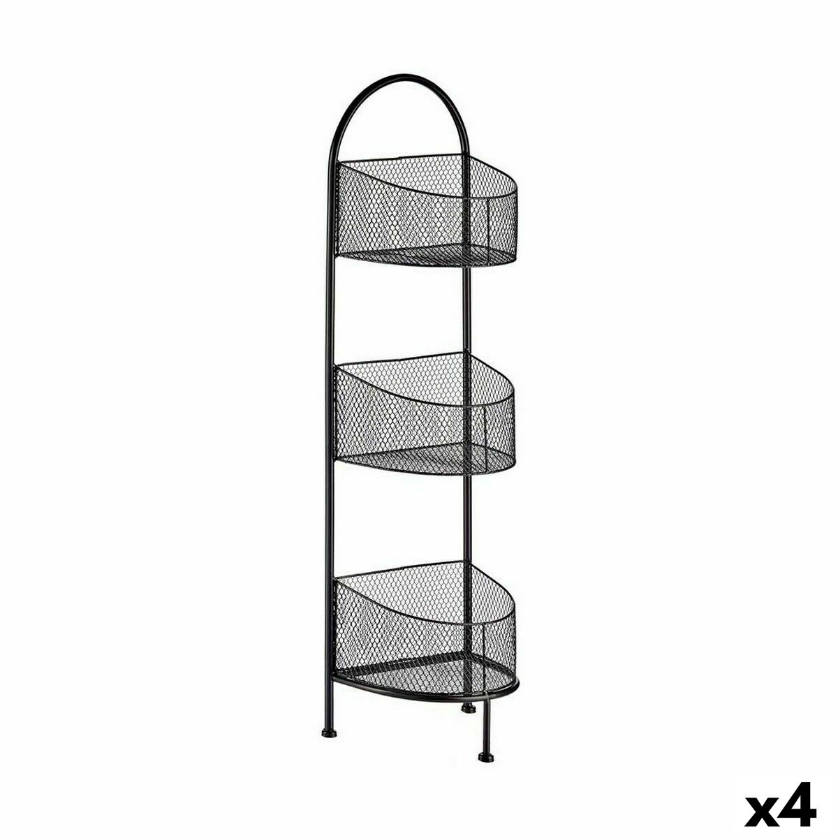 Shelves Black Metal 21,2 x 97 x 28,5 cm (4 Units) Shelves Black Metal 21,2 x 97 x 28,5 cm (4 Units)