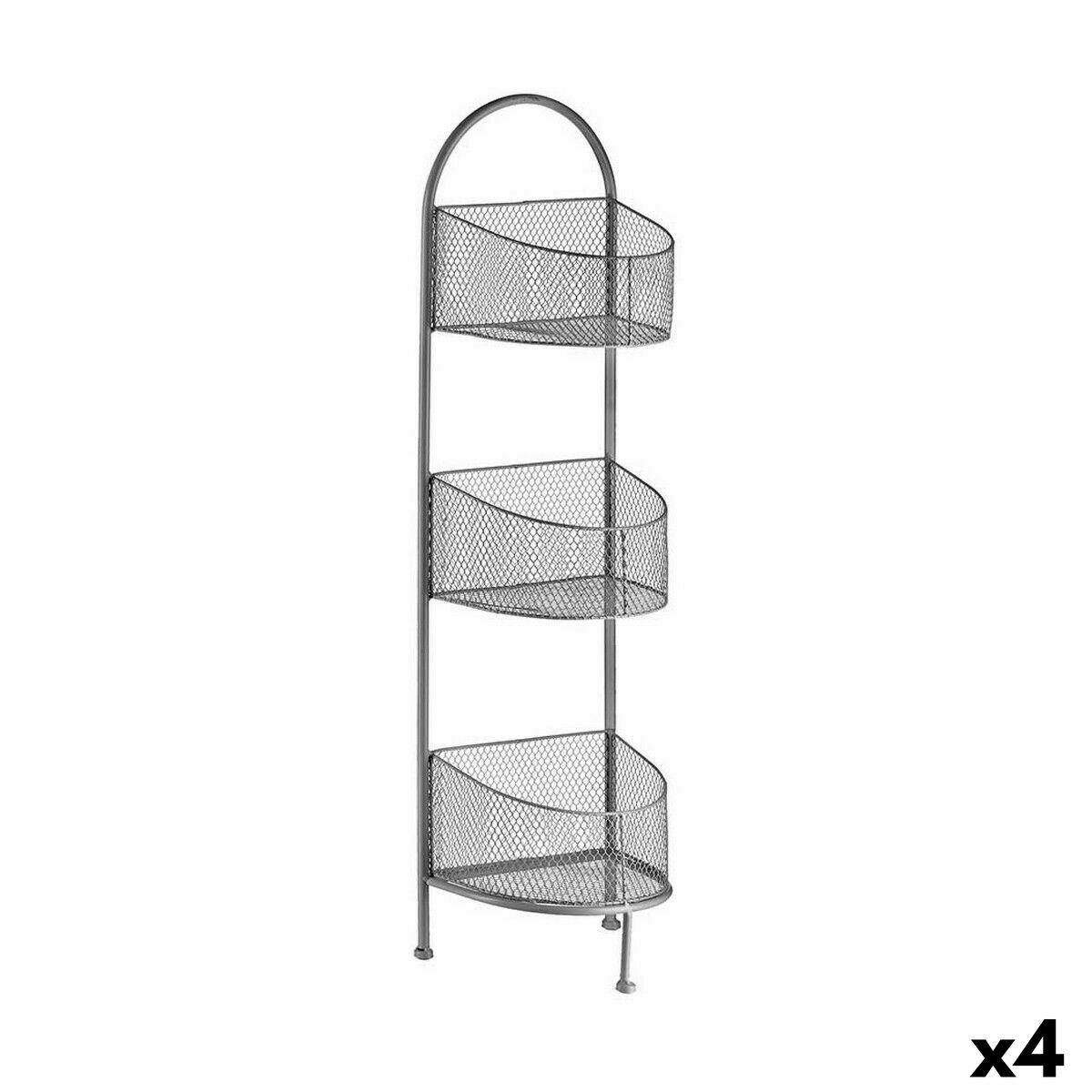 Shelves Silver Metal 21,2 x 97 x 28,5 cm (4 Units) Shelves Silver Metal 21,2 x 97 x 28,5 cm (4 Units)