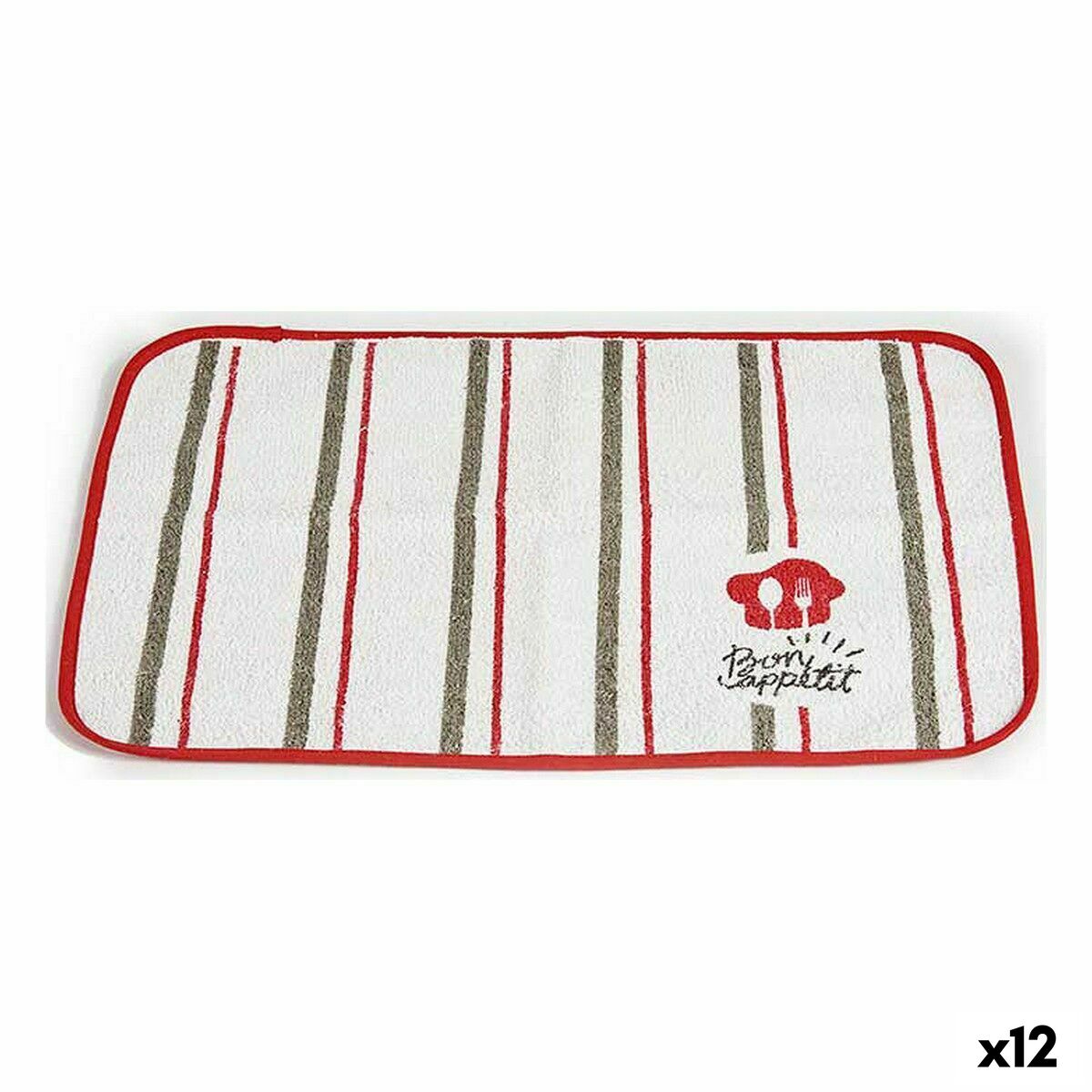 Table Mat Kinvara Bon Appetit White Red 33 x 0,3 x 48 cm (12 Units) Table Mat Kinvara Bon Appetit White Red 33 x 0,3 x 48 cm (12 Units)