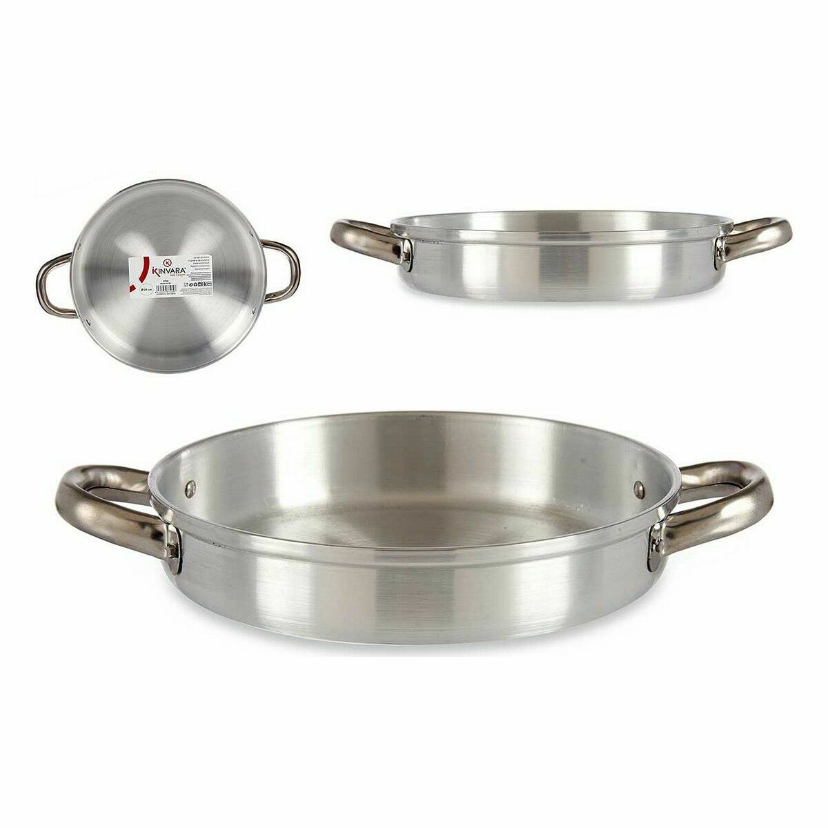 Pan Kinvara 100113 Silver Aluminium Ø 22 cm (12 Units)