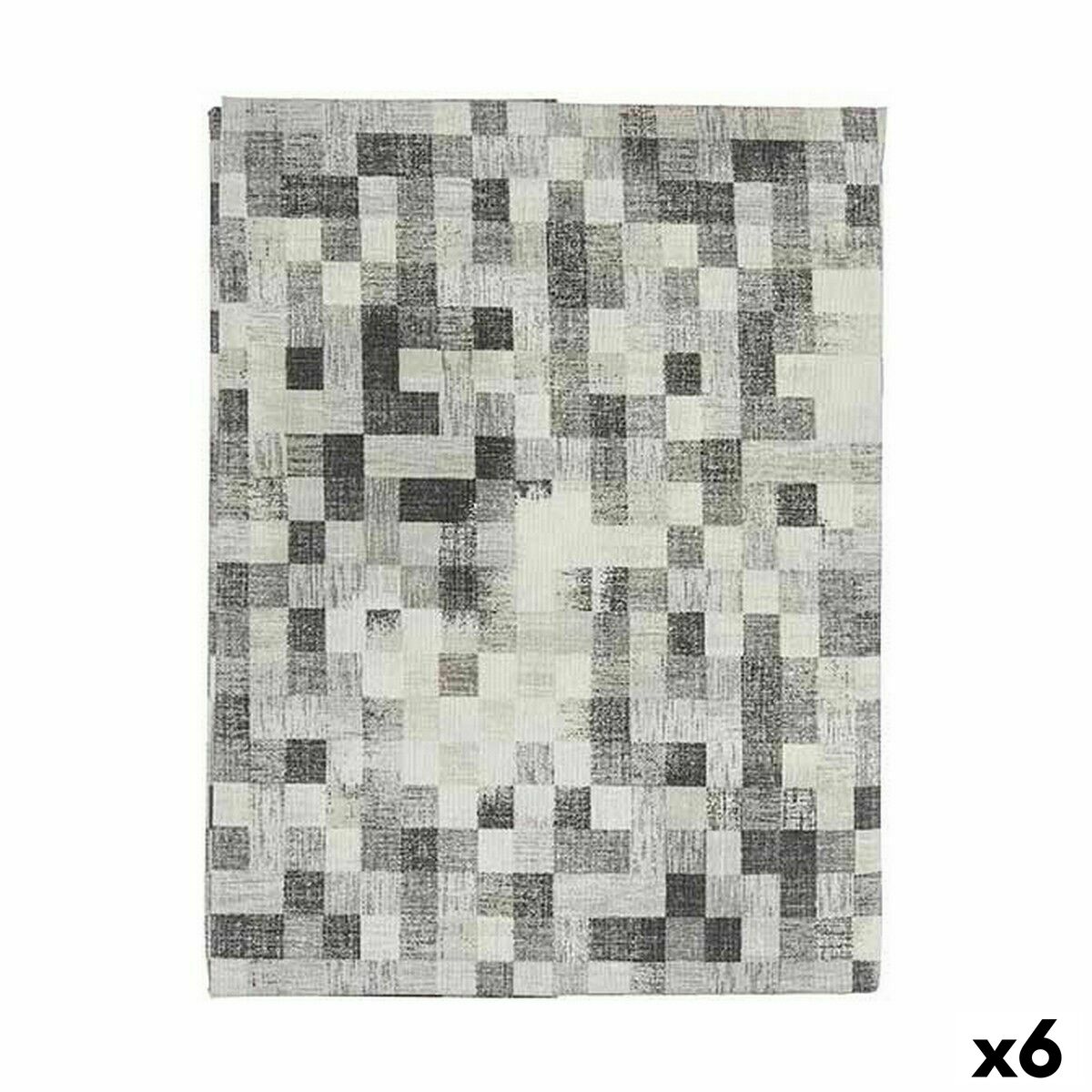 Tablecloth Kinvara CUADROS-G Grey Thin canvas 140 x 180 cm Anti-stain Frames (6 Units)