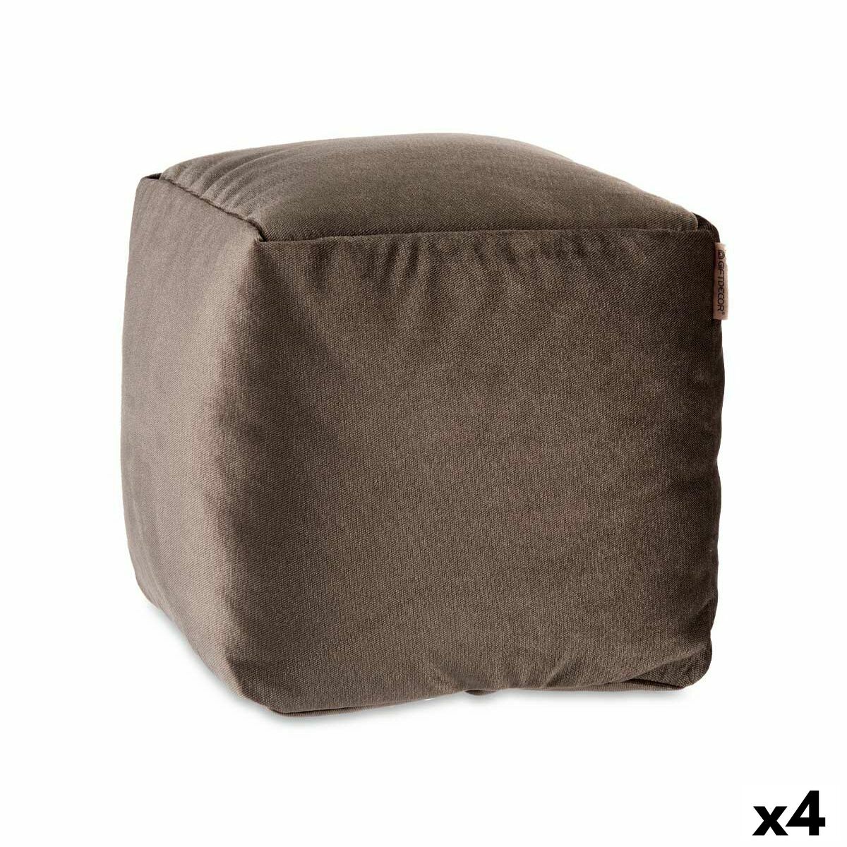 Pouffe Velvet Grey 30 x 30 x 30 cm (4 Units) Pouffe Velvet Grey 30 x 30 x 30 cm (4 Units)