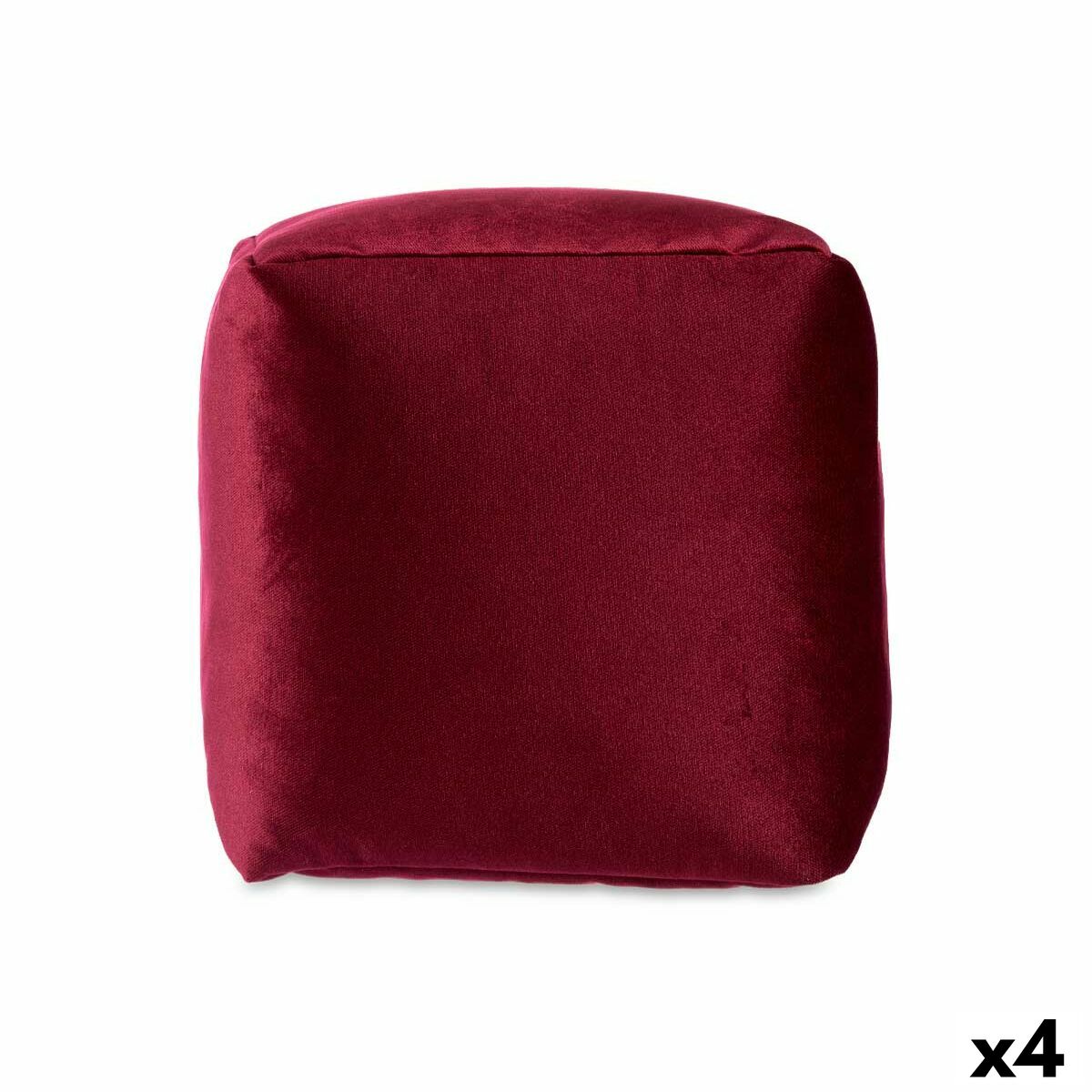 Pouffe Velvet Maroon 30 x 30 x 30 cm (4 Units) Pouffe Velvet Maroon 30 x 30 x 30 cm (4 Units)