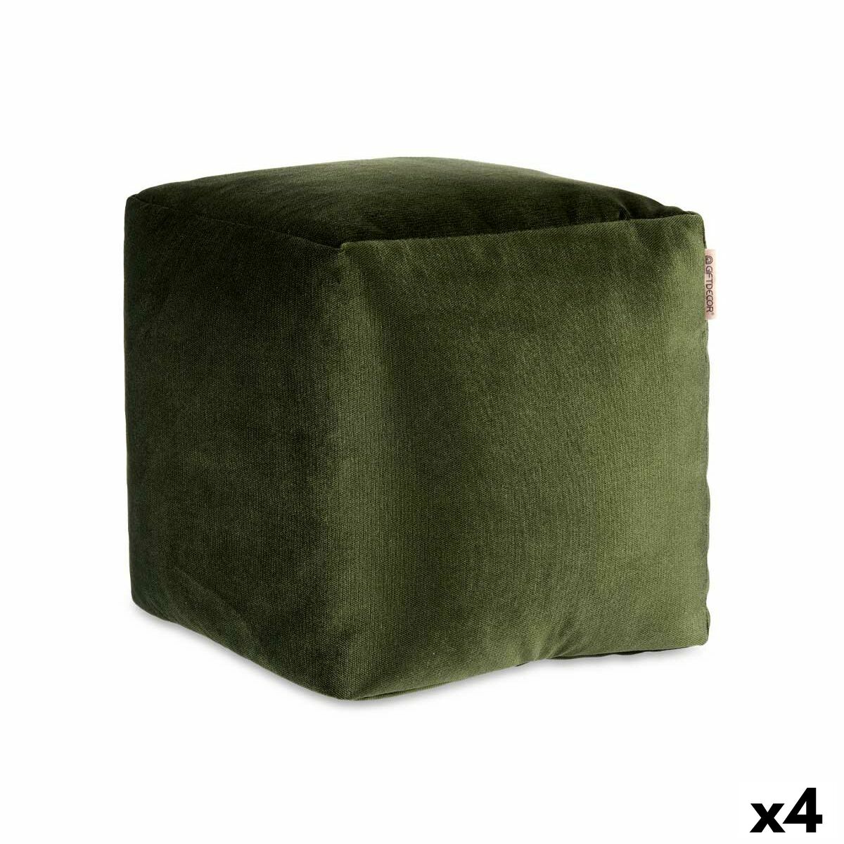 Pouffe Velvet Green 30 x 30 x 30 cm (4 Units) Pouffe Velvet Green 30 x 30 x 30 cm (4 Units)