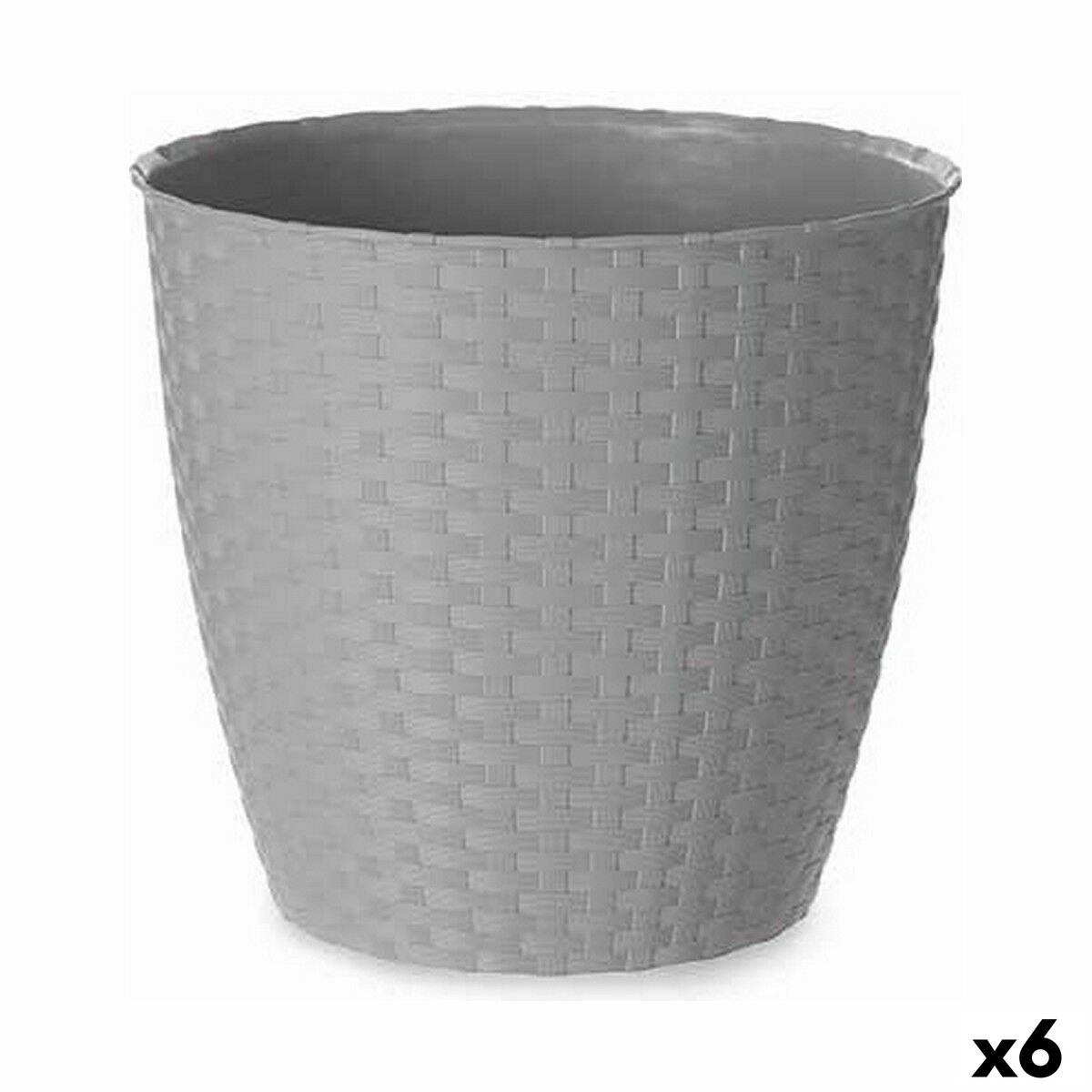 Plant pot Stefanplast Grey Plastic 24 x 22,3 x 24 cm (6 Units) Plant pot Stefanplast Grey Plastic 24 x 22,3 x 24 cm (6 Units)