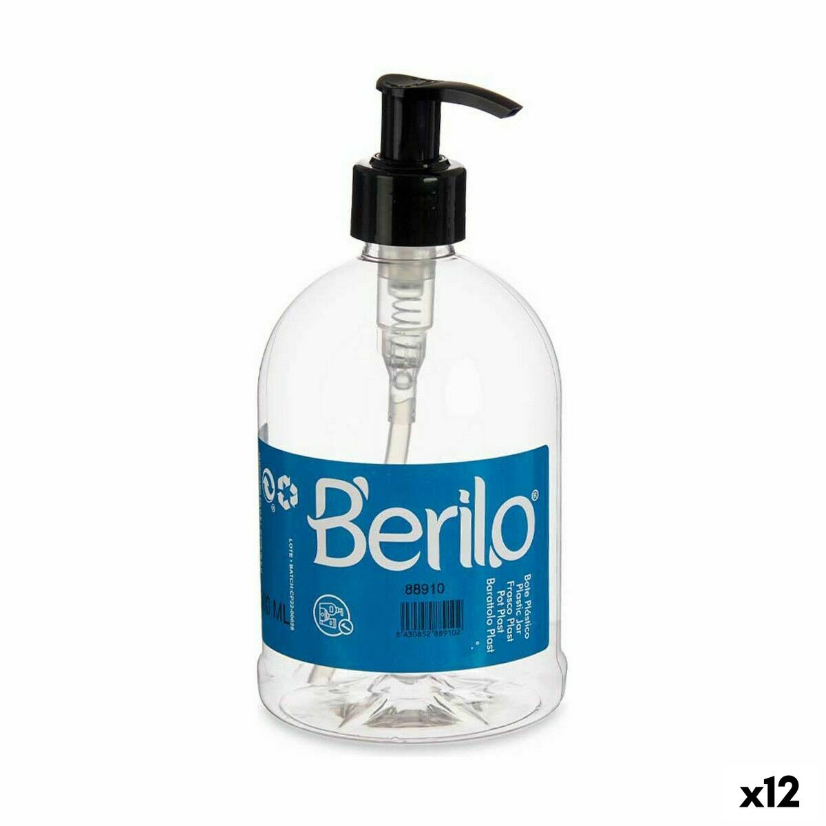 Soap Dispenser Berilo SE1205-DOSIFICADOR Black Transparent Plastic 500 ml 8 x 16,5 x 8 cm (12 Units) Soap Dispenser Berilo SE1205-DOSIFICADOR Black Transparent Plastic 500 ml 8 x 16,5 x 8 cm (12 Units)