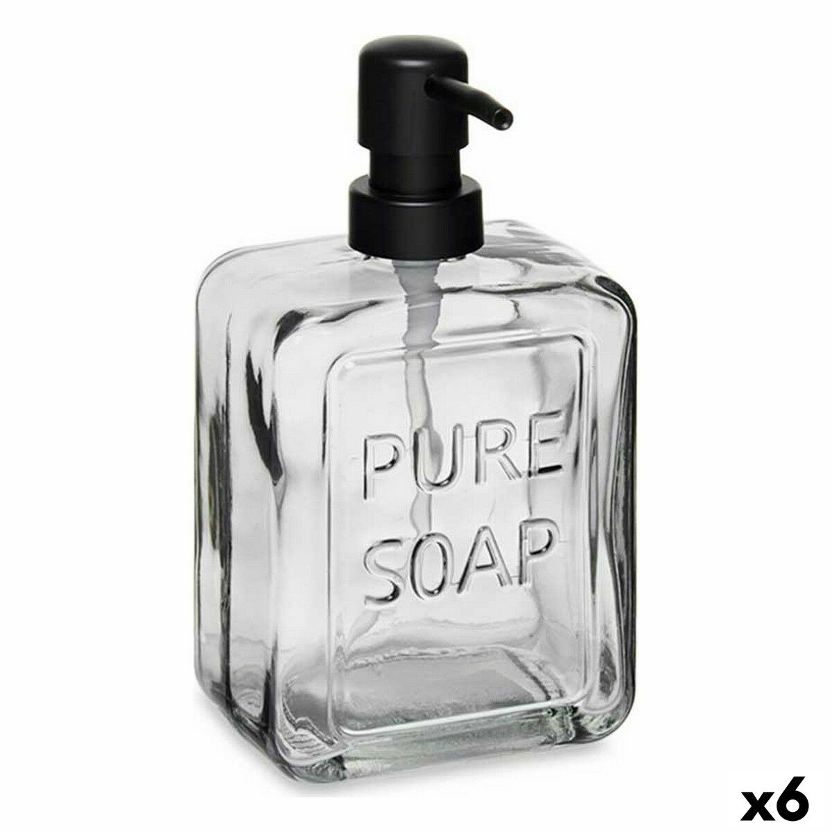 Soap Dispenser Pure Soap Crystal Black Plastic 570 ml (6 Units) Soap Dispenser Pure Soap Crystal Black Plastic 570 ml (6 Units)