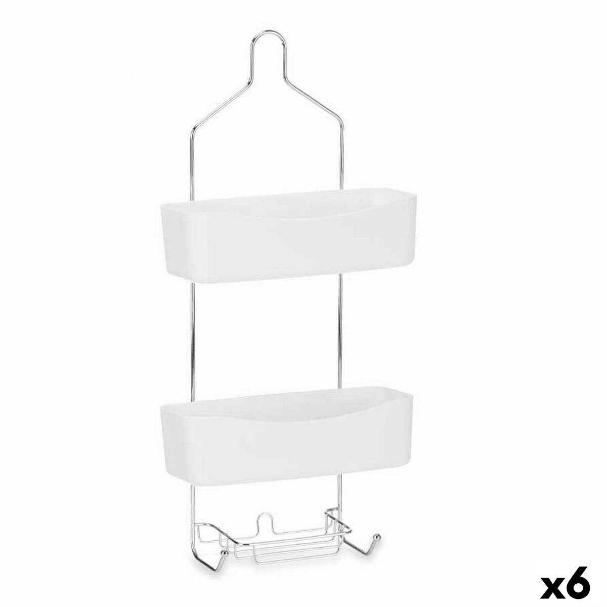 Bathroom Shelves Berilo W7072 – 382 White Metal Plastic 28 x 60 x 14 cm (6 Units)