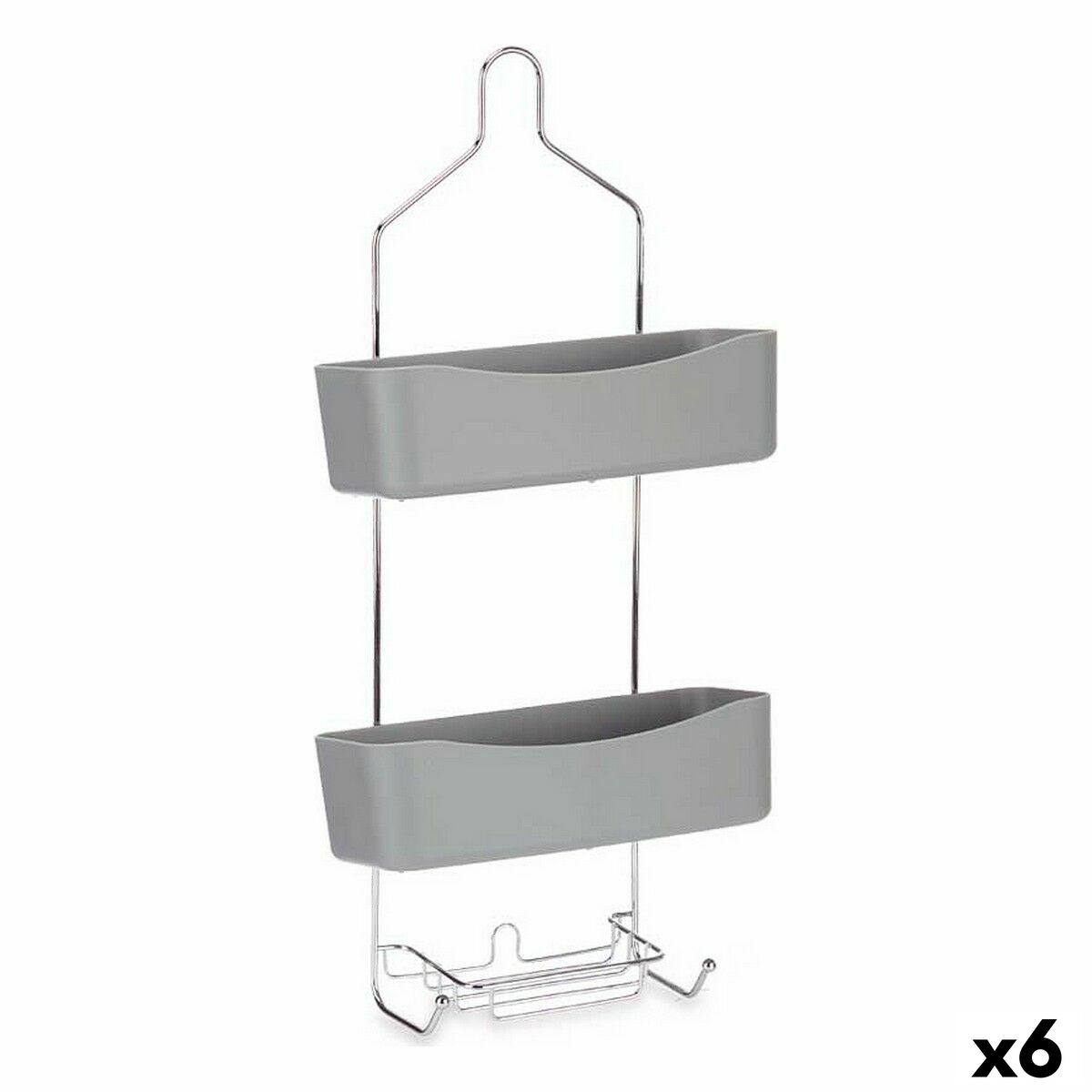 Bathroom Shelves Berilo W7072 – 383 Grey Metal Plastic 28 x 60 x 14 cm (6 Units)