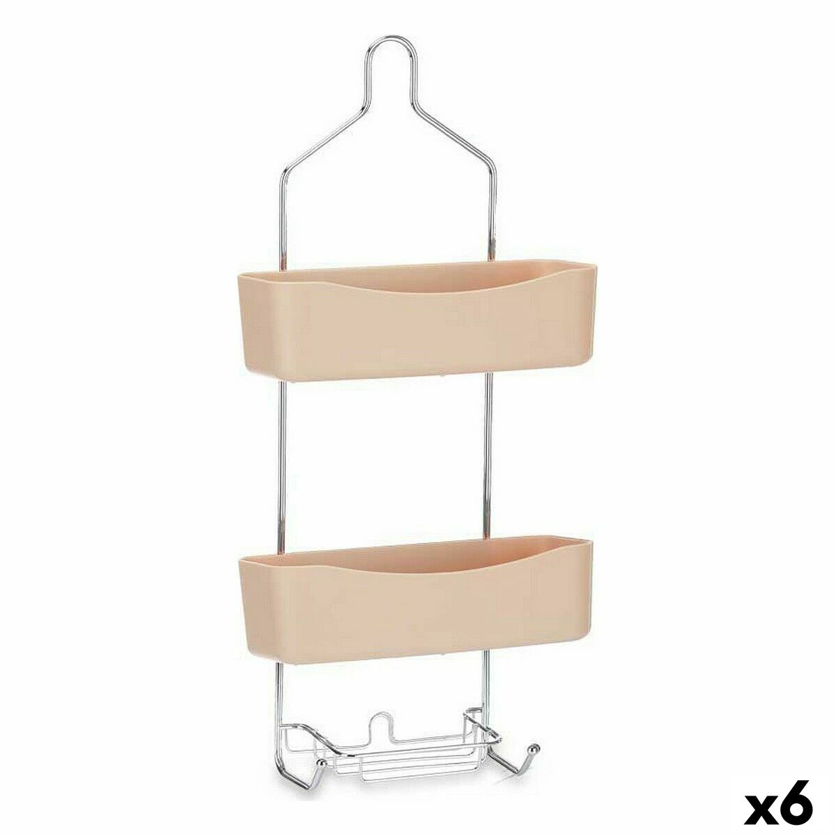 Bathroom Shelves Berilo W7072 – 384 Beige Metal Plastic 28 x 60 x 14 cm (6 Units)