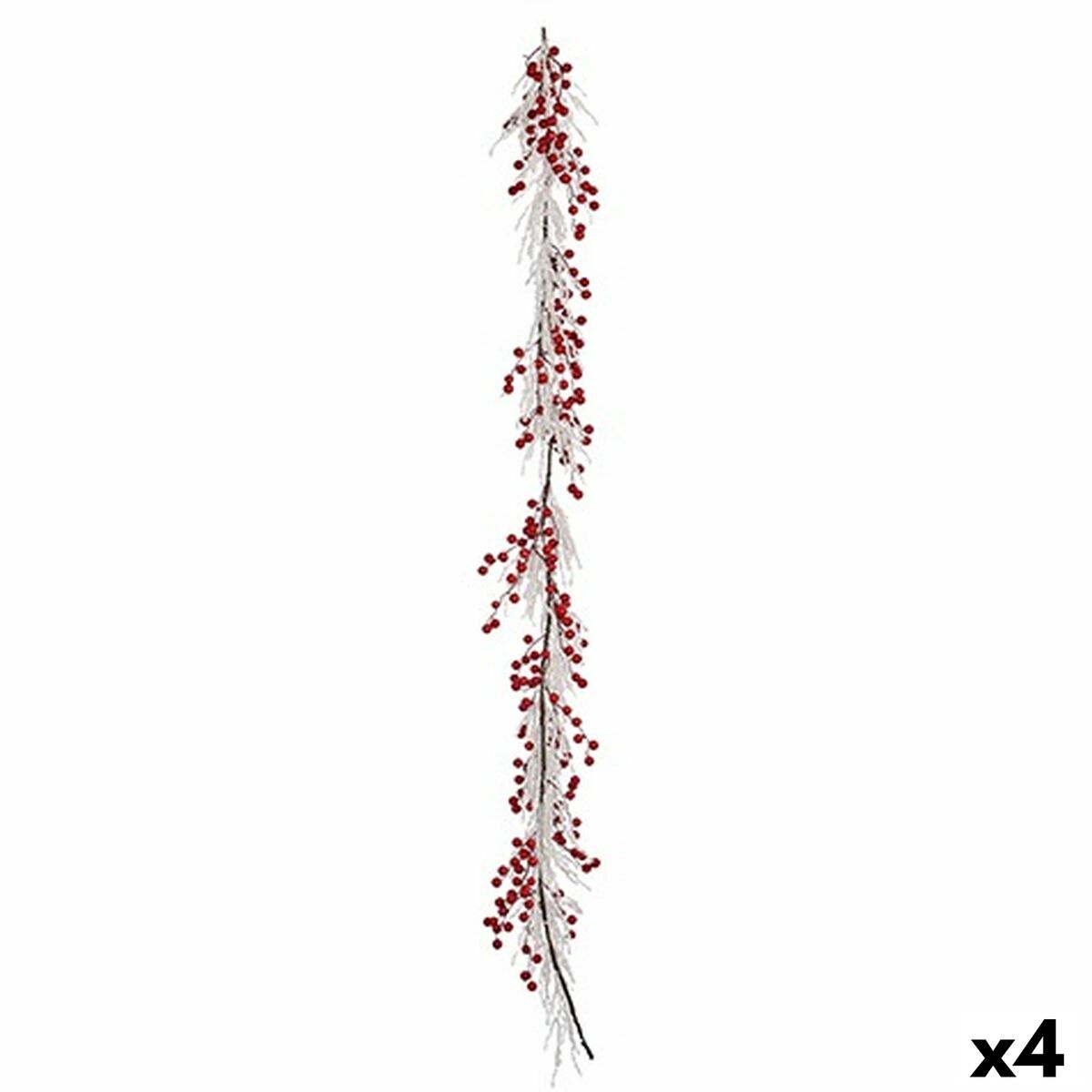 Christmas garland Krist+ K1912687 White Red Plastic 180 x 14 cm Branch (4 Units)