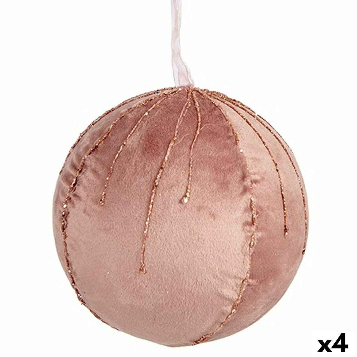 Set of Christmas balls Krist+ 19A5453-PR Pink Polyester (4 Units)