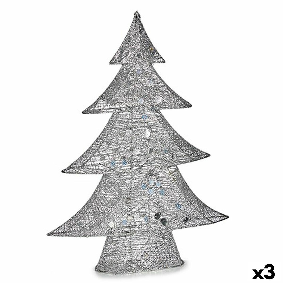 Decorative Figure Krist+ 00126 Silver Christmas Tree 12 x 59,5 x 48,5 cm Metal (3 Units)