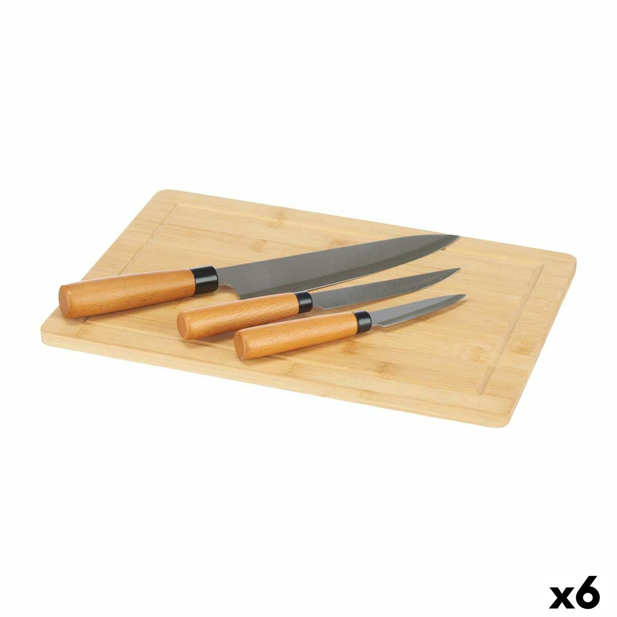 Knife Set Kinvara Brown Bamboo Cutting board Cheese (6 Units) Knife Set Kinvara Brown Bamboo Cutting board Cheese (6 Units)